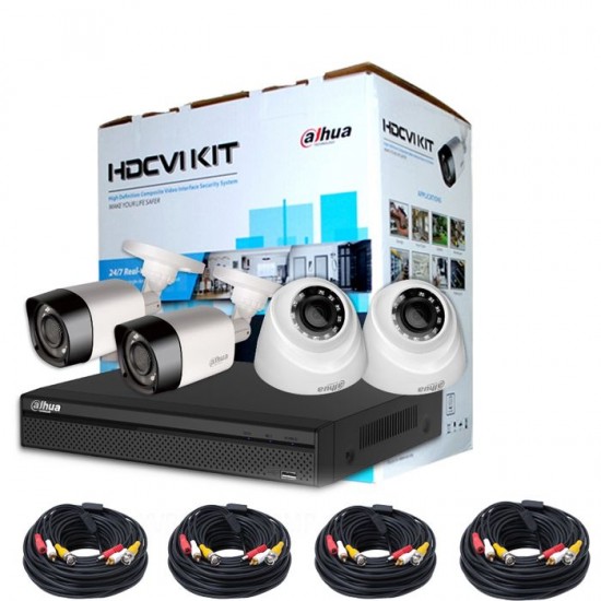 Dahua XVR5104HS-X 2MP + 4 cameras (Dome &amp; Bullet )HDCVI Kit 2415 CCTV