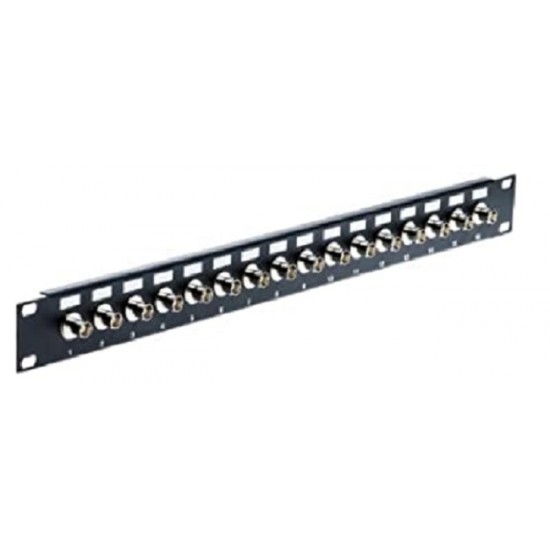 KUWES 16 Port BNC Female Rack Mount Feed-Through Panel