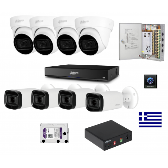 DAHUA 8CH 8 Mpixel cctv kit  8822