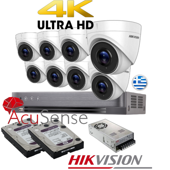 Hikvision 8 cams ds2ce76u8t-it3 4k cctv kit8818